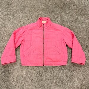 Pink Quilted Jacket Free People Style L